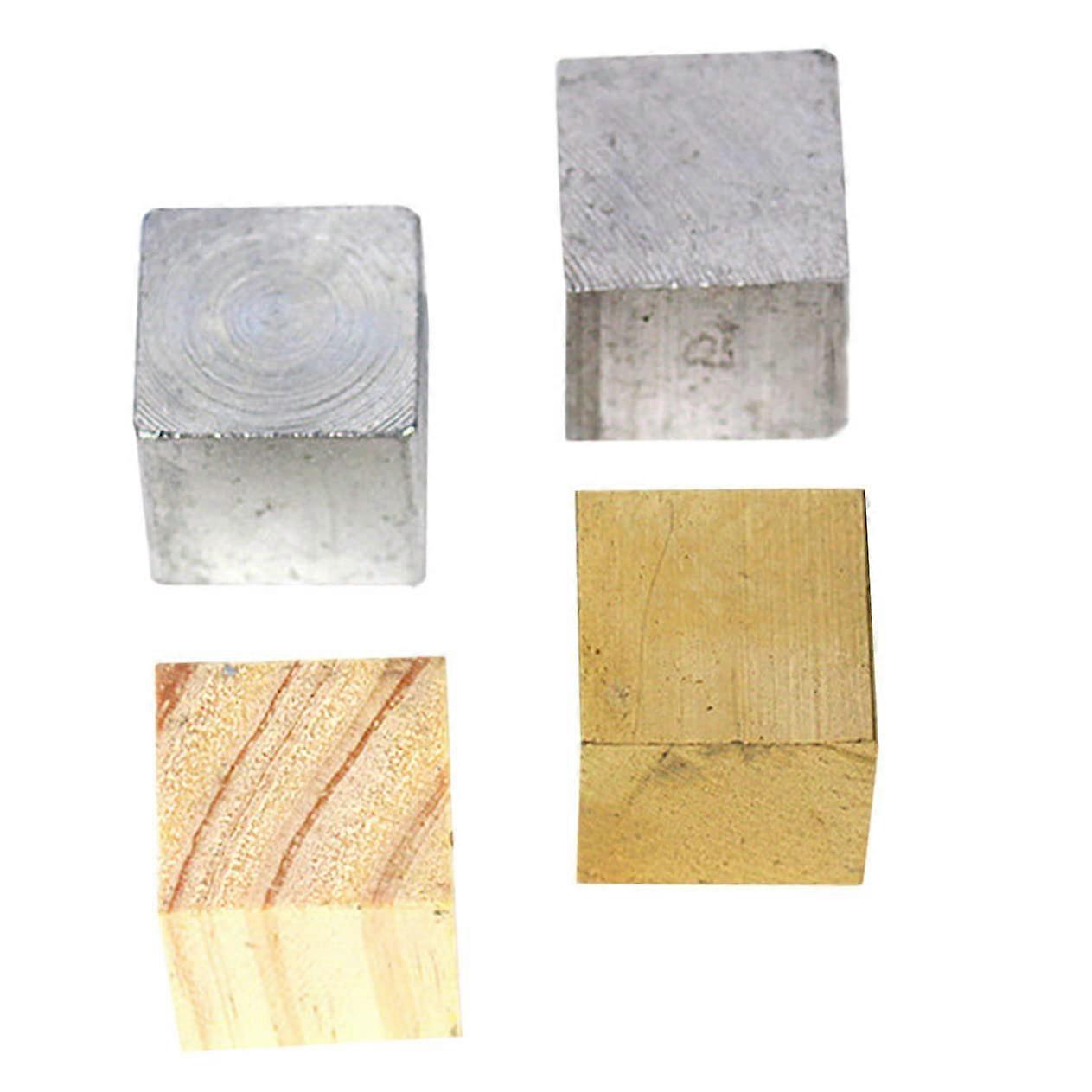 Density Blocks Set for Classroom Experiments, Aluminum Copper Iron Cubes Physics Teaching Materials with Storage Case