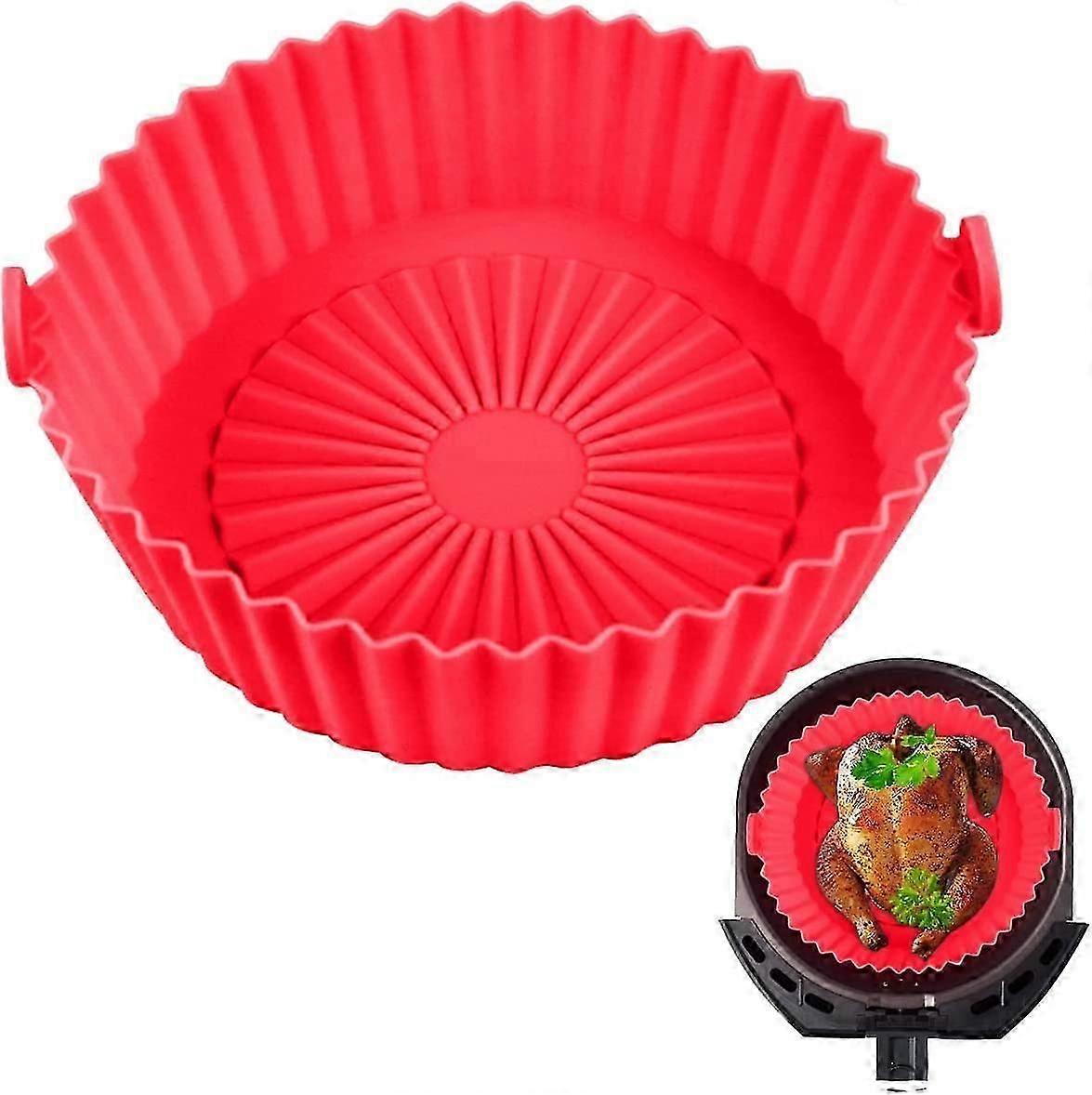 Forro de fritadeira de ar de silicone vermelho de 6,5 polegadas reutilizável