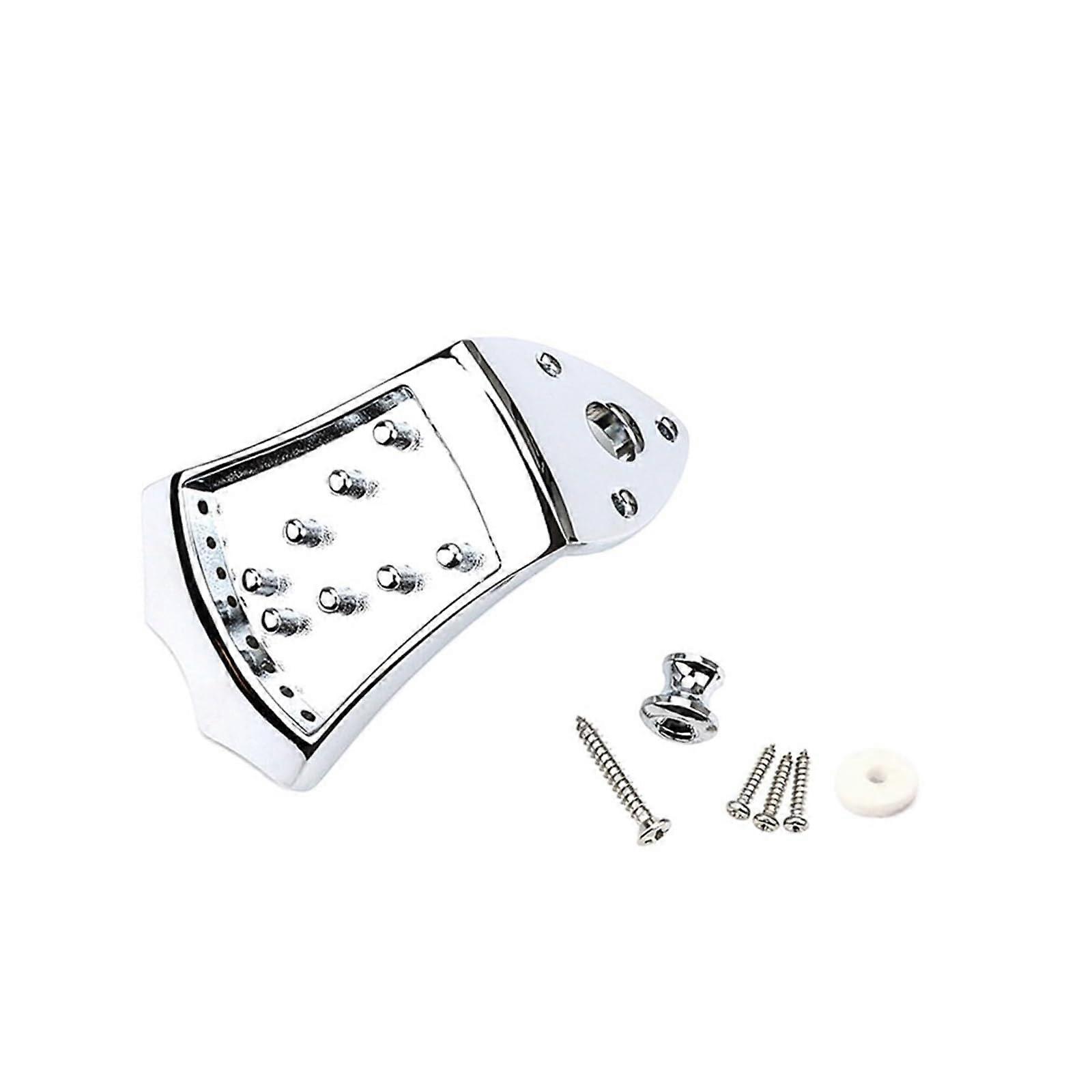 8 String Mandolin Tailpiece Replacement, Metal Mandolin Tailpiece with Screws for Quick