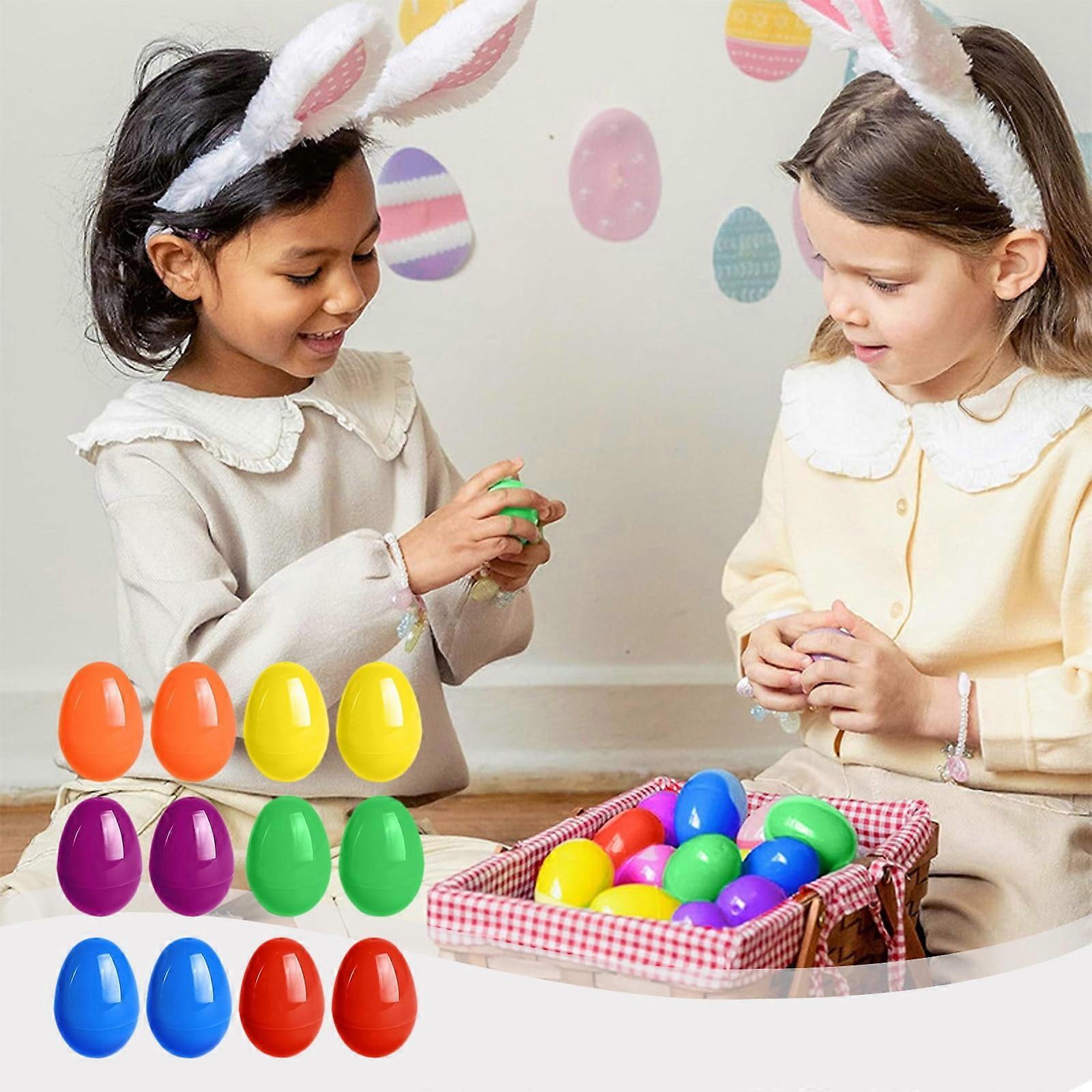 12PCS Easter Plastic Decoration Open Solid Eggs DIY Simulation Eggs Shells for Easter Party Gift Basket Filler Decoration