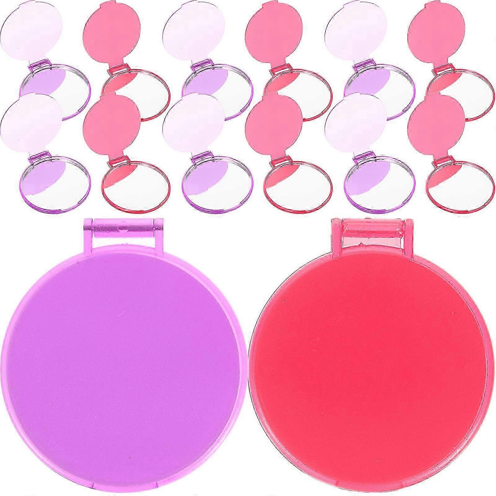 Makeup Mirror Compact Folding Mirror for Makeup Use 24Pcs Assorted Color