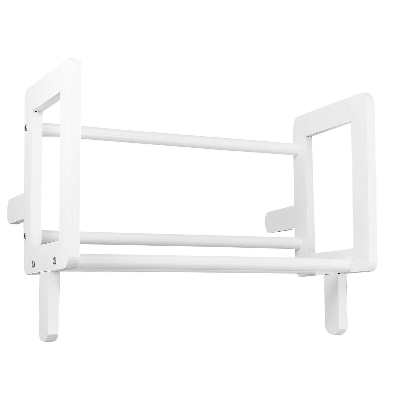 Book Rack Daily Use Multi-Function Book Stand for Display 1Piece White Bamboo