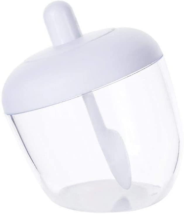 Plastic Round Spice Jar Made With Spoon And Lid