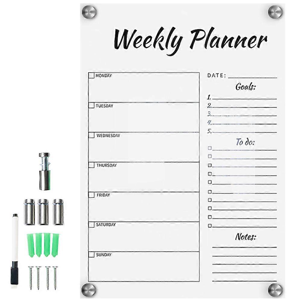 Erasable Note Board Acrylic Weekly Plan Memo Board 4Sets for Home Use