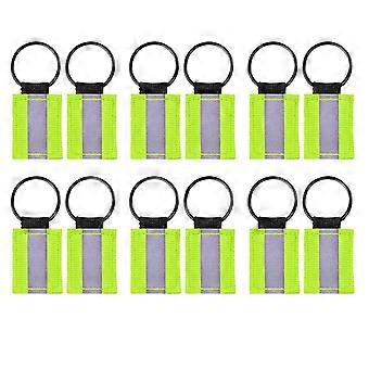 12Pcs Reflective Keychain, High Visibility Reflective Tags Reflective Pendants for Backpack Purse Dog Collar