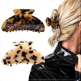 Hårklemme med fjærlås, stilig og brukervennlig hårklemme laget av acetat, sterkt grep, sklisikkert design for kvinner og jenter, komfortabel og enkel