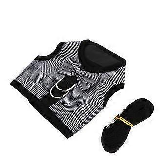 Pet Harness and Leash Set Vest with Leash for 3Sets Black Color