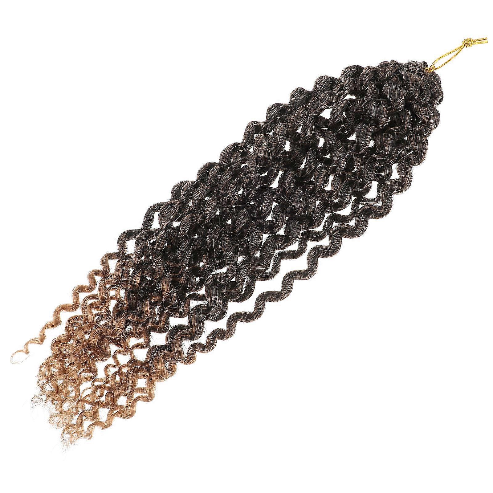 Tranças de crochê castanhas para decoração, extensões de tranças torcidas de 35 cm (14 polegadas).