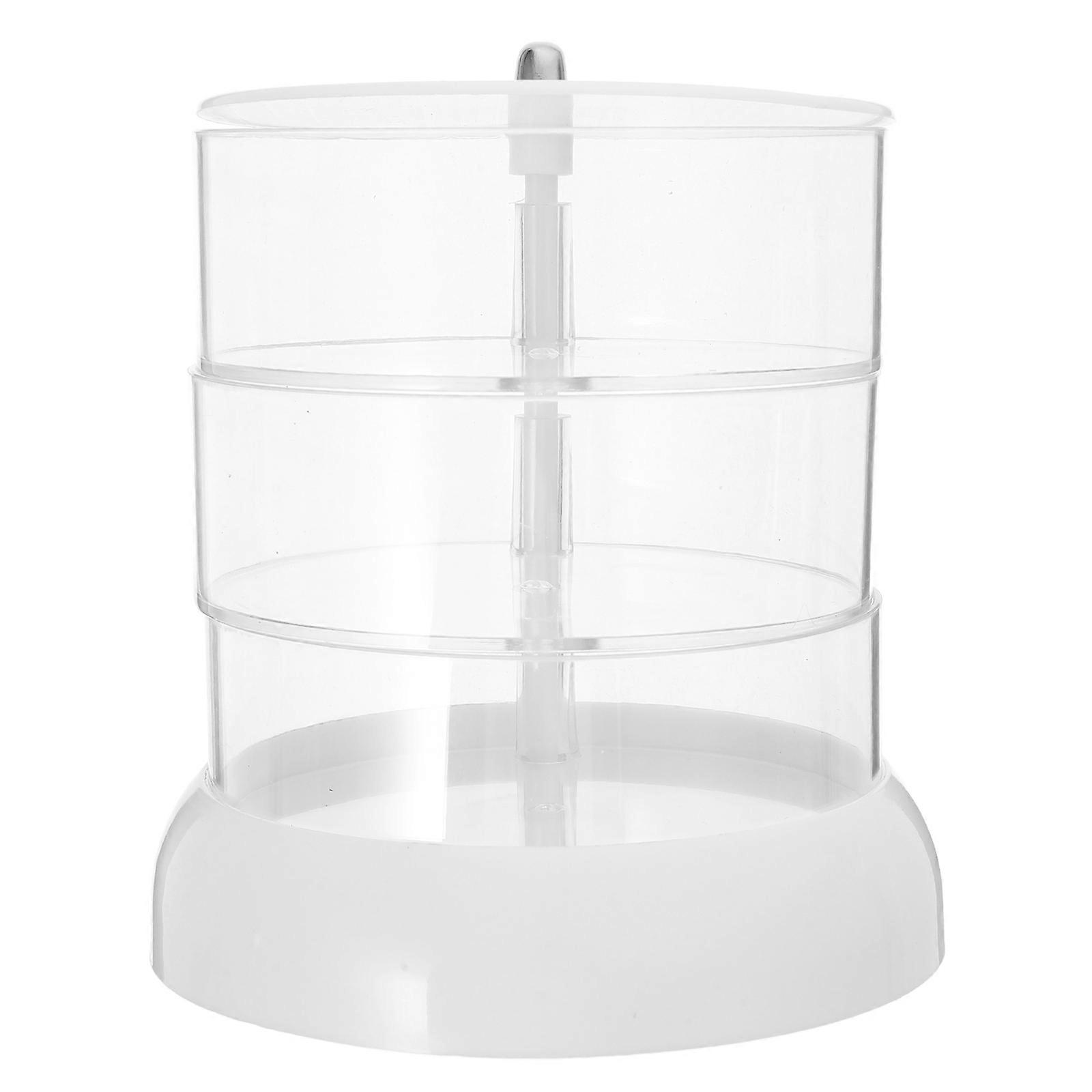 Ivory Rotating Desk Storage Box Multi-Layer Organizer for Storage