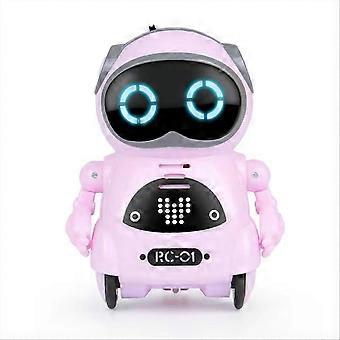 Lommebasert RC-robot med stemmegjenkjenning, interaktiv snakking, dansing og sang for barn, rosa