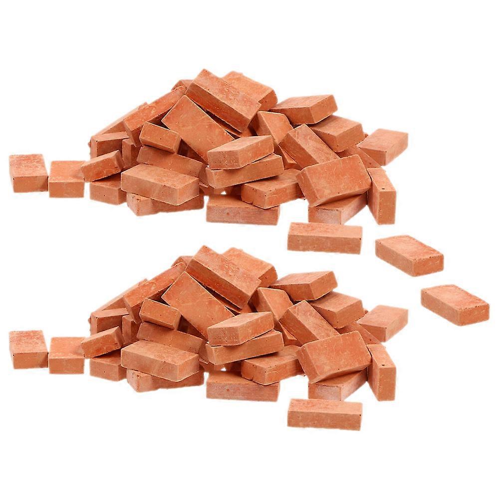 100pcs Mini Bricks Landscaping Miniature Bricks Models Small Bricks for Crafts Bricks Ornament