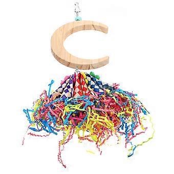 Bird Moon Swing Toy Wooden Parrot Swing Toy for Cage 5Pcs Set