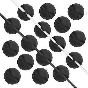 Organisateur de fil, pinces d’organisateur de cordon USB, paquet de 16 supports de câble noirs pour bureau
