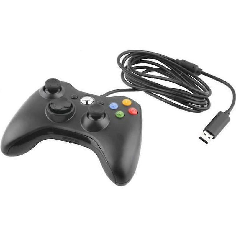 USB Wired Controller For Microsoft Xbox 360 Video Game Controller PC Windows Black