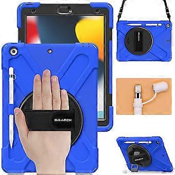 iPad 10.2 Case 2021/2020/2019, iPad 9th/8th/7th Generation Case, Heavy Duty Kids Case with Pencil Holder Screen Protector Pencil Cap Holder Hand Strap