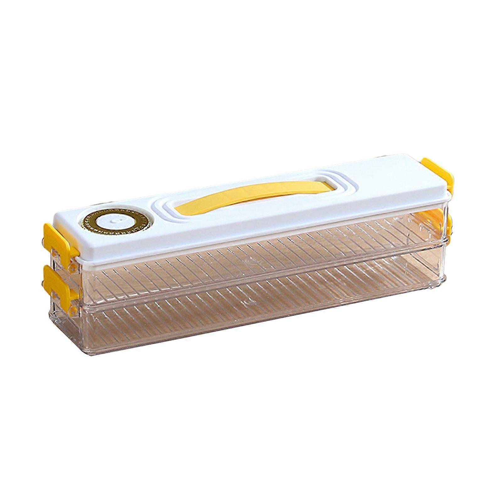 Dumpling Box Refrigerator Food Dumpling Container Multi Layers Large Capacity Transparent Fresh-keeping Stackable Freezer Storage Box With Timer Kitch