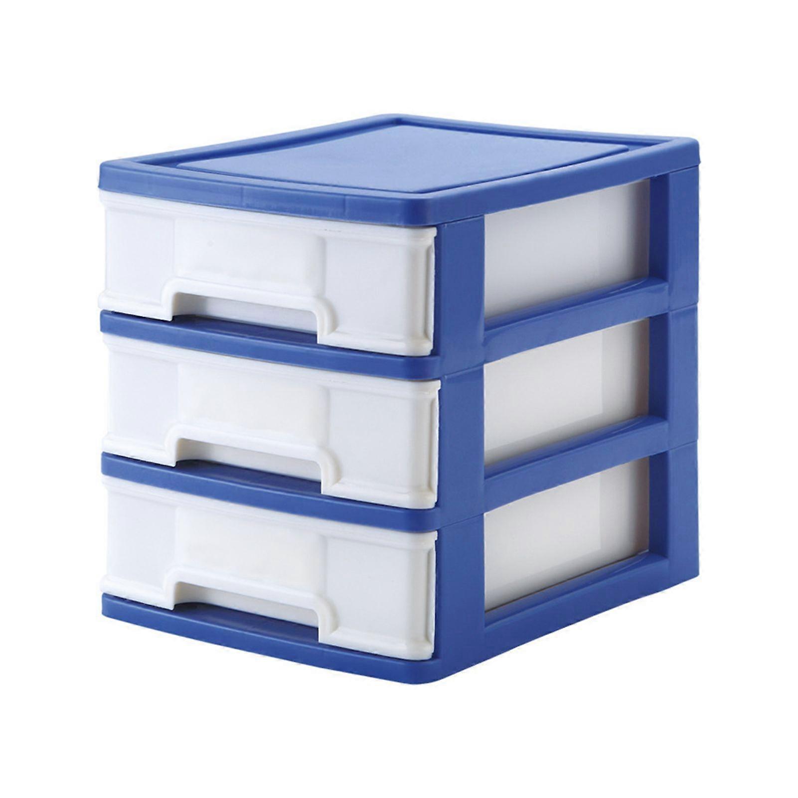 Desktop Storage Drawer Storage Box Large Capacity 3-Layer Design Stackable Drawers Organizer Cosmetics Case