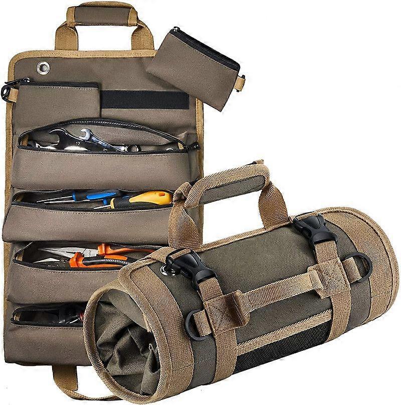 Multi-Function Roll-Up Tool Bag Oxford Cloth Hanging Hardware Storage Organizer