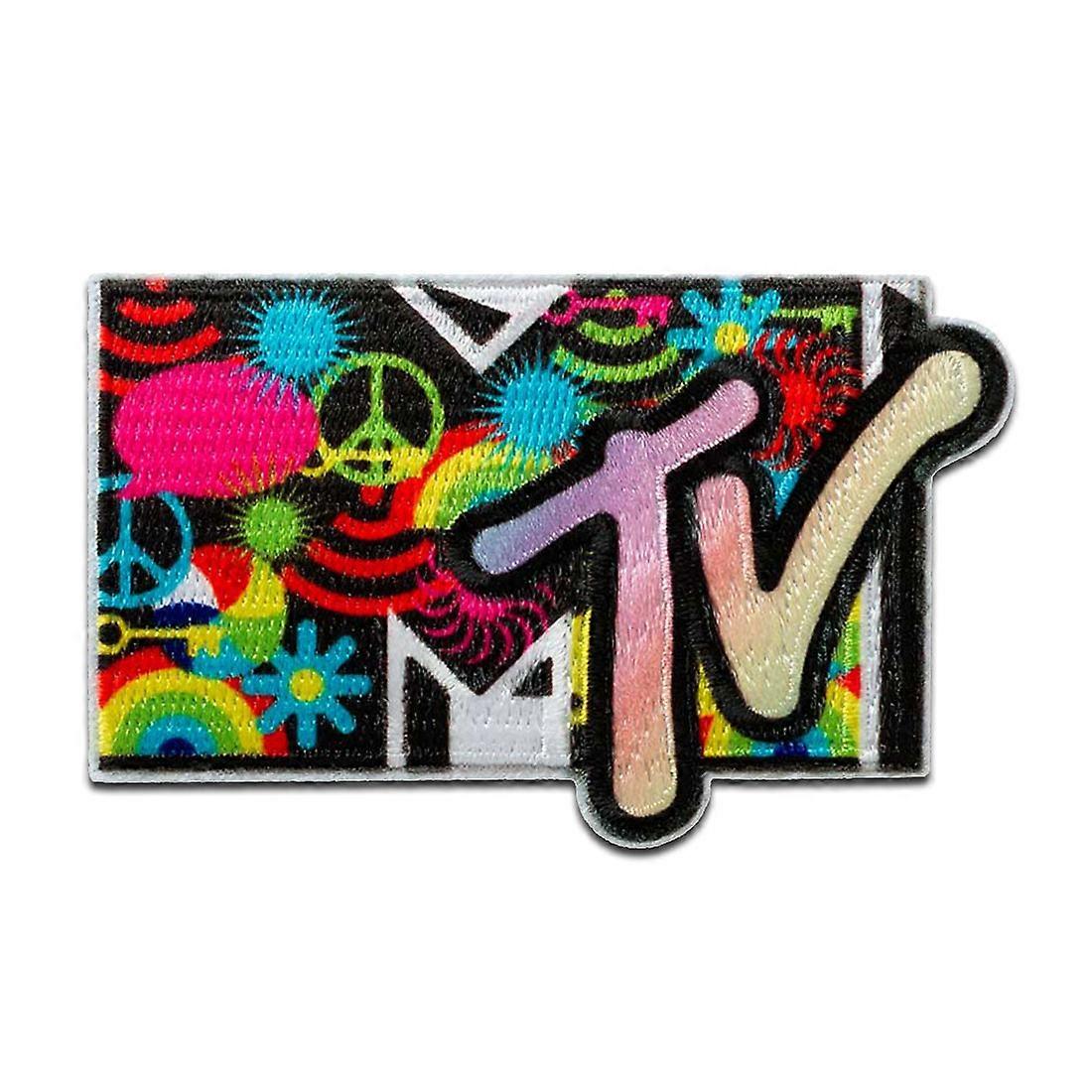 MTV Peace - patch, patch para ferro, patch para ferro, tamanho: 4,4 x 7,1 cm