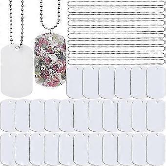 45pcs Sublimation Dog Tag Blanks with Chain for Heat Transfer