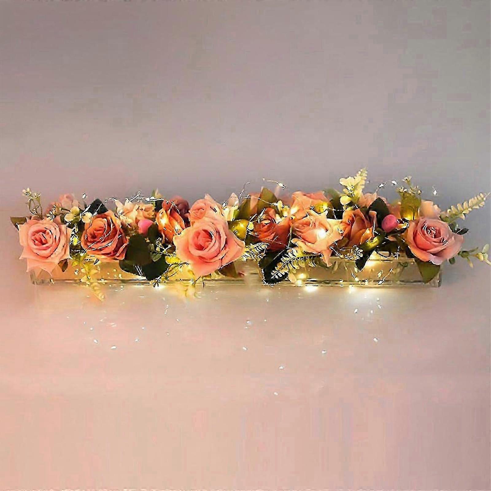 Rectangular Clear Acrylic Flower Vase for Home Wedding Dining Table Decor