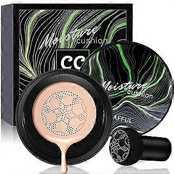 CC Cream Foundation Set with Mushroom Head Applicator, Long Lasting Moisturizing, 2 Pack for All Skin Types