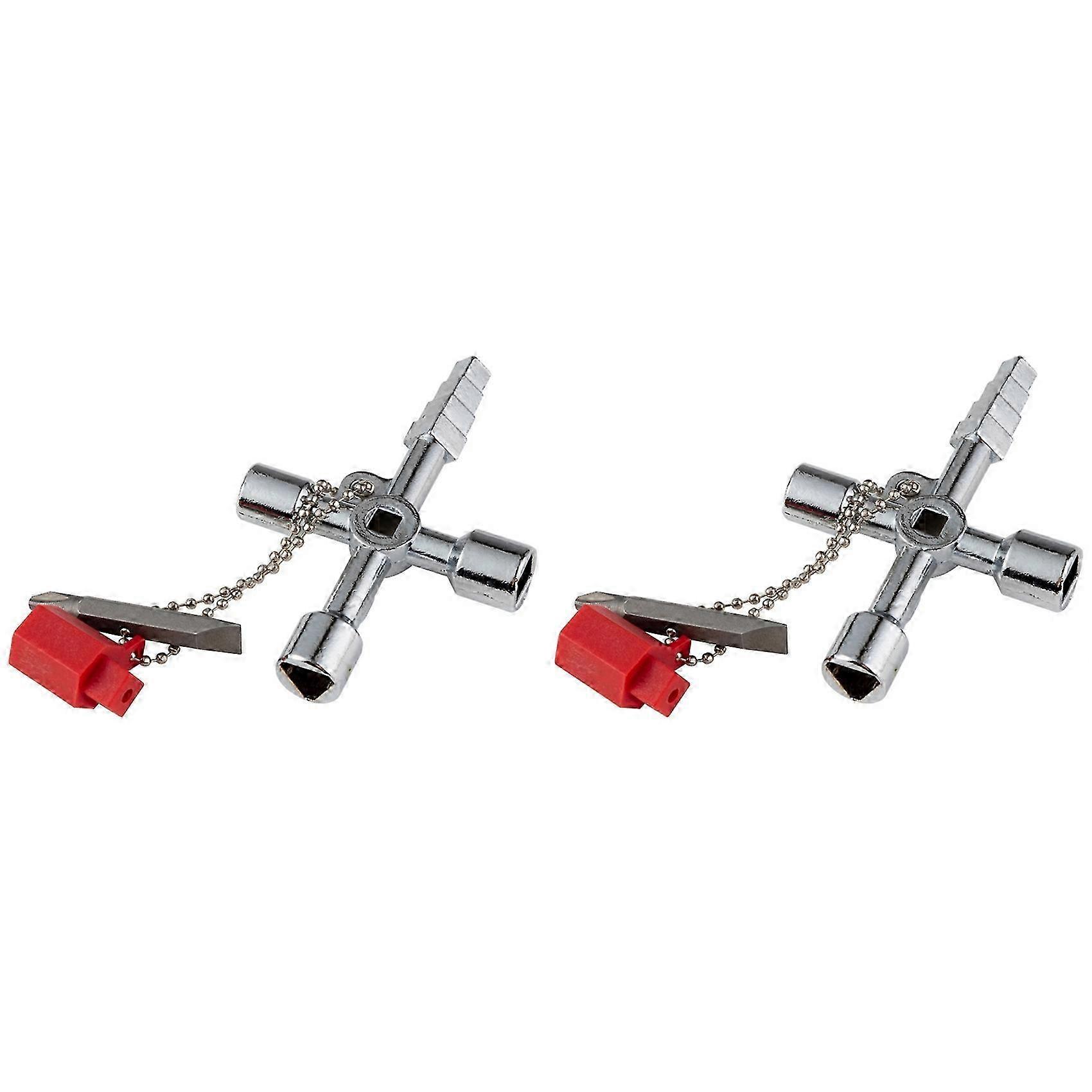 2X 4in1 Key Wrench Electrical Elevator Control Cabinet Valve Inner Triangle Quadrangle Screwdriver Tool Set