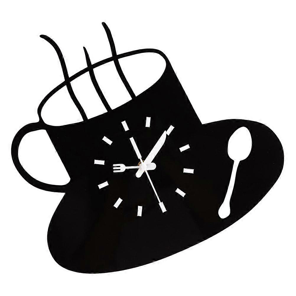 Creative Coffee-looking Wall Hanging Clock Wall Clock for Home (Black)