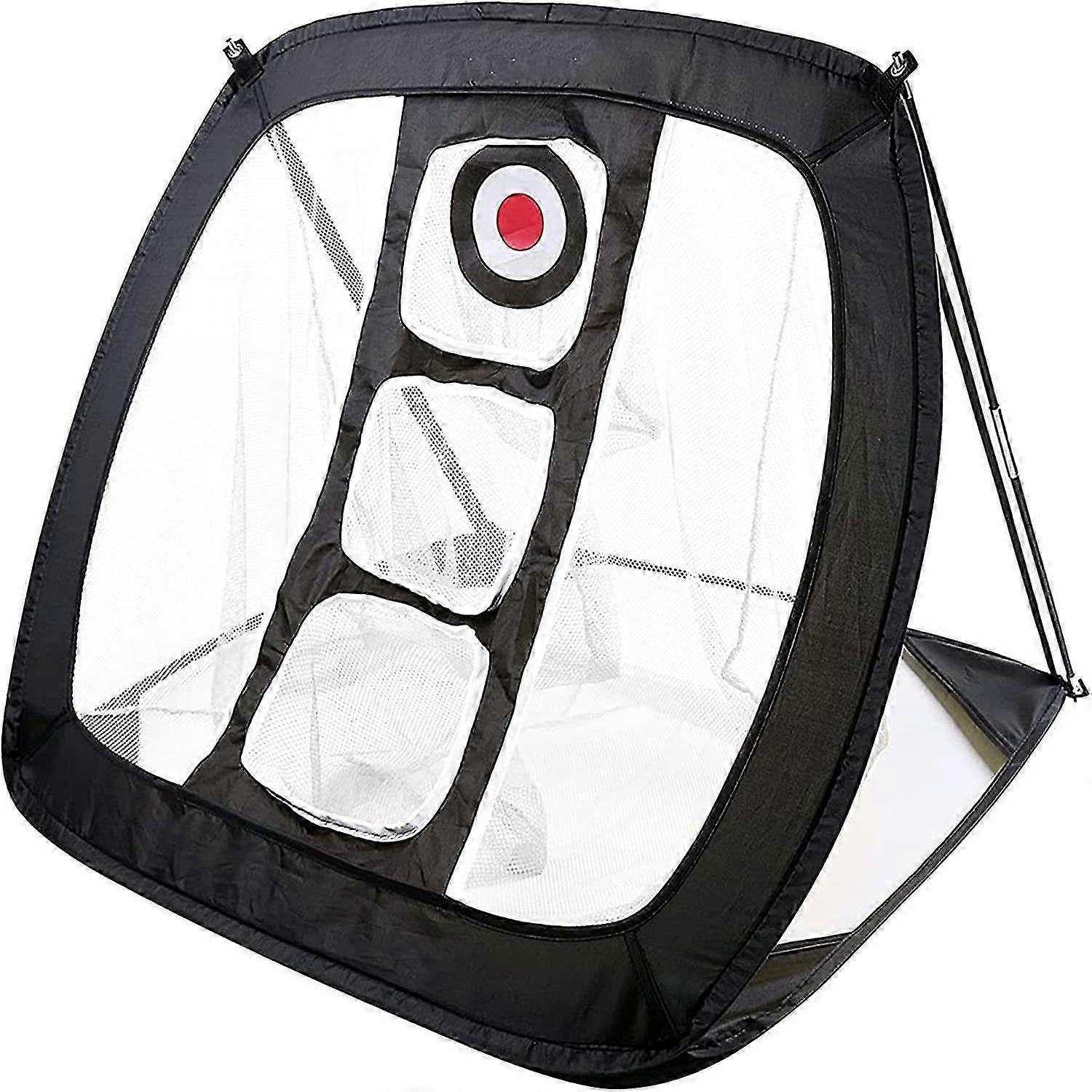 Golf Practice Net Foldable Golf System Training Aid Three-layer Ball Net (Black)