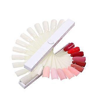 24 Piece Spiral Nail Color Display Fan with Clear Nail Tip Chart for Polish Swatches