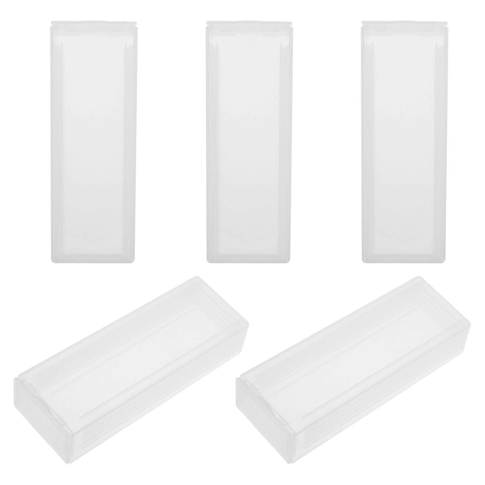 5 PCS Stage Micrometer Slide Microscope Slides Covers Slide Case Opening Slide Pocket Microscope Case