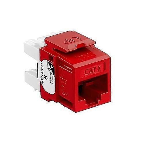 CAT6 Keystone Jack 10Gbps Speed Component Rated Red SnapIn for Patch Panels