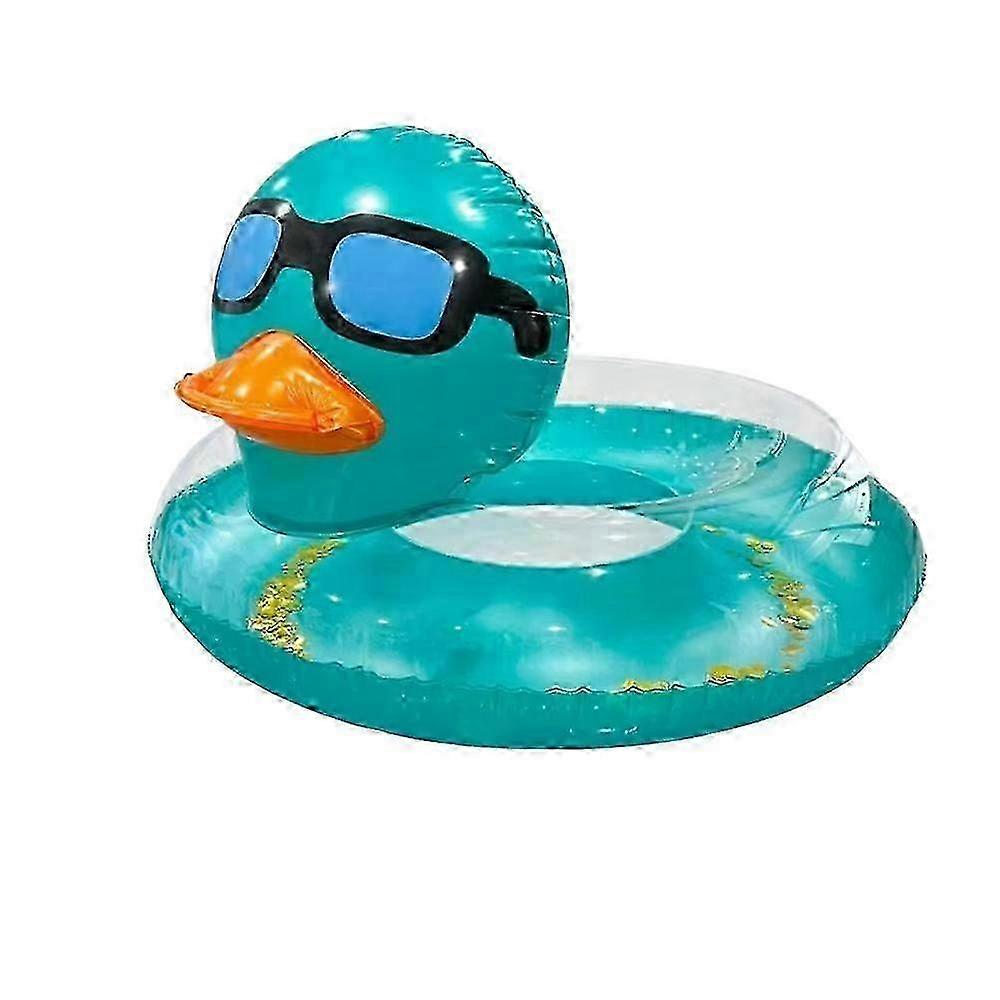 Sequined Inflatable Duck Donut Swim Float for Beach Pool Party