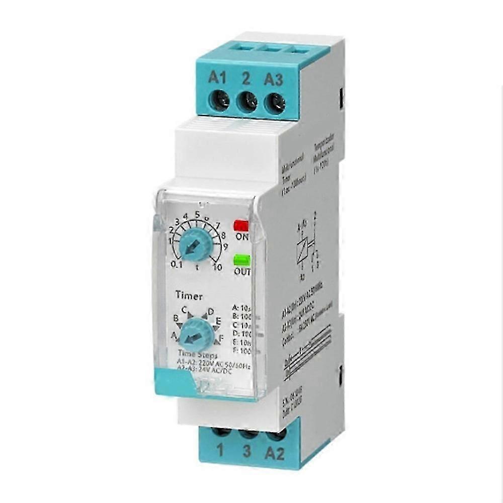 ERV-08-V2 5A Multifunction Delay Timer Relay DIN Rail 0.1Second-100 Hours Electronic Time Delay