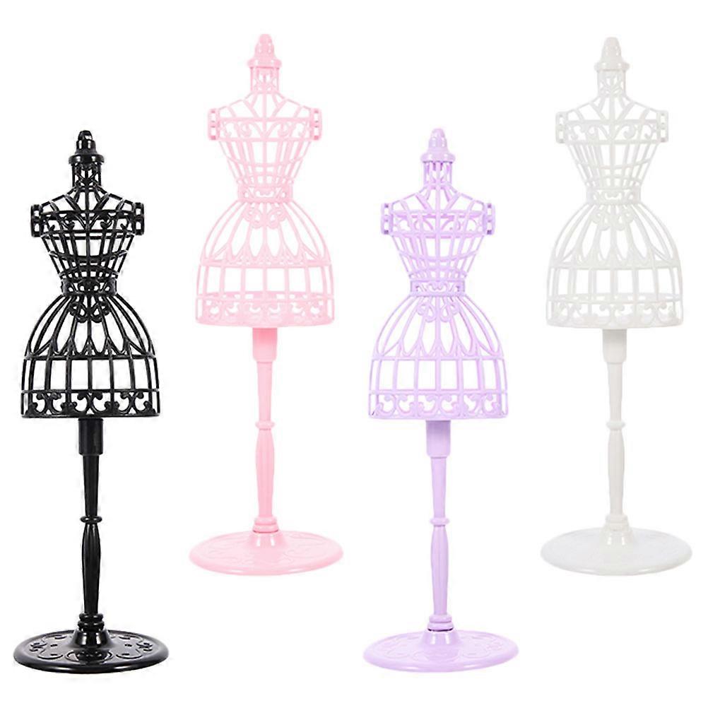 Mini Mannequin Model Doll Clothes Holder for Storage 4Pcs Plastic