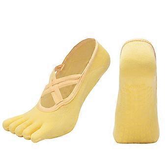 / Women Anti Slip Pilates Socks Five Toe Silicone Non-Slip Yoga Sock Bandage Ballet Dance Ladies Fitness Sports Cotton Sock