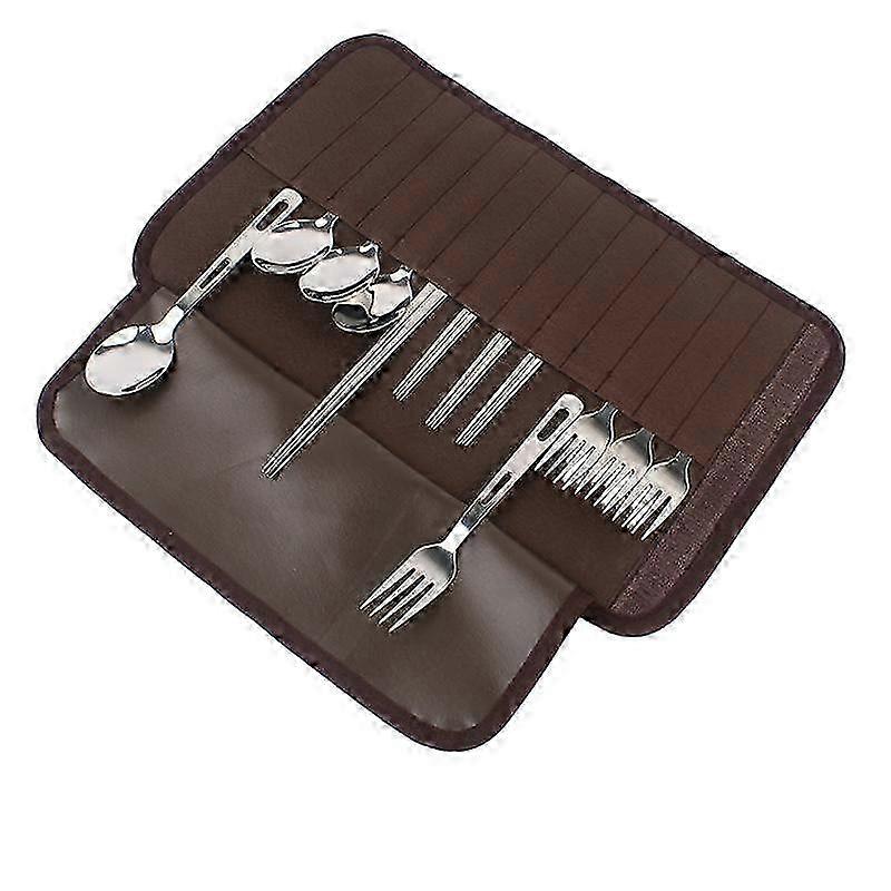 Portable outdoor tableware set compatible with 4 people