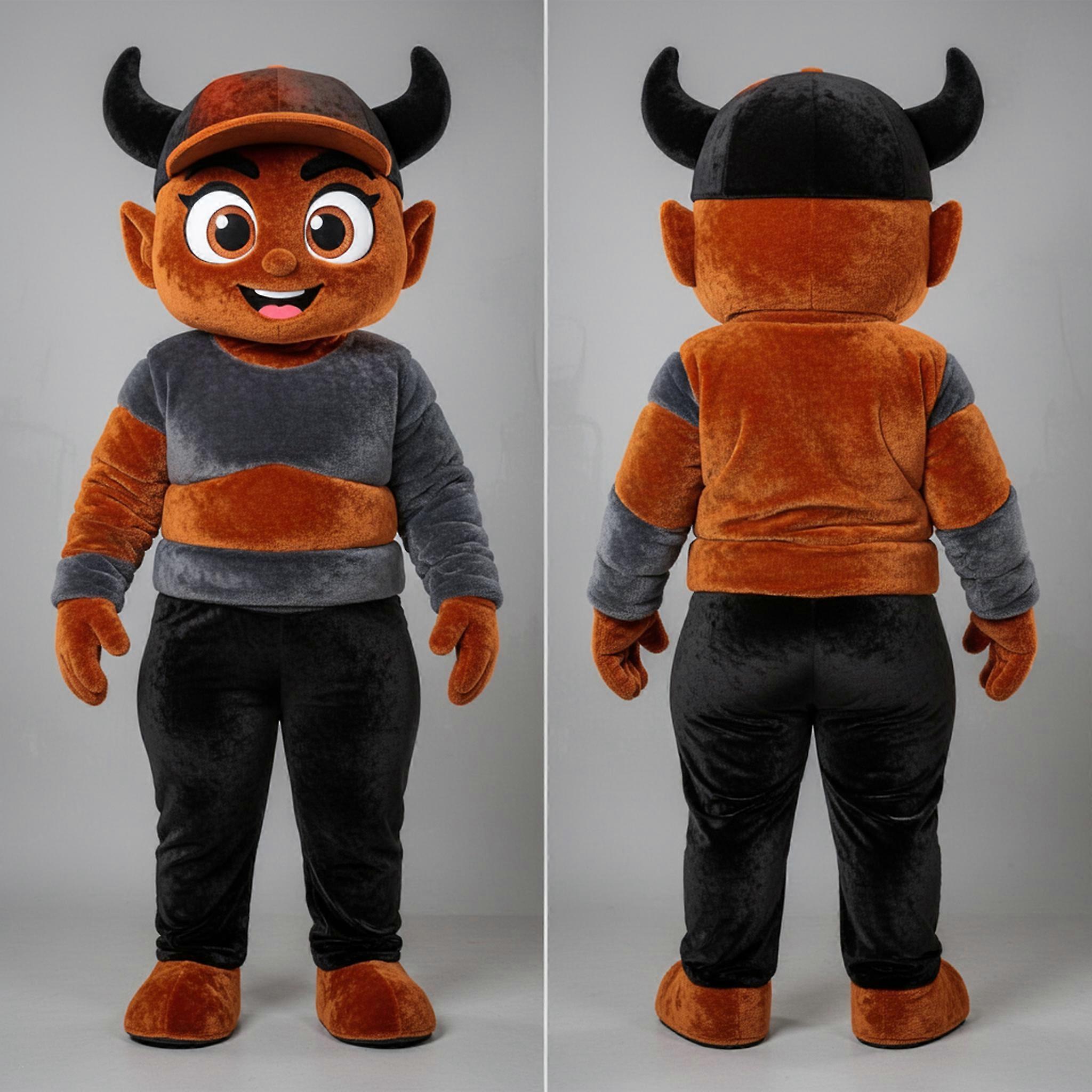 MASTICOT Rust Orange Wide Eyed Devil Mascot
