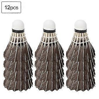 12PCS High Speed Goose Feather Badminton Balls Shuttlecocks Outdoor Indoor Training-Good
