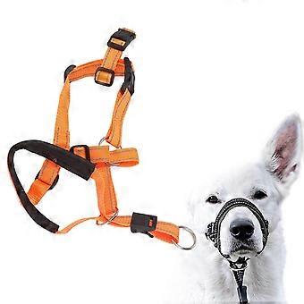 Breathable muzzle for dogs, adjustable straps, orange XL