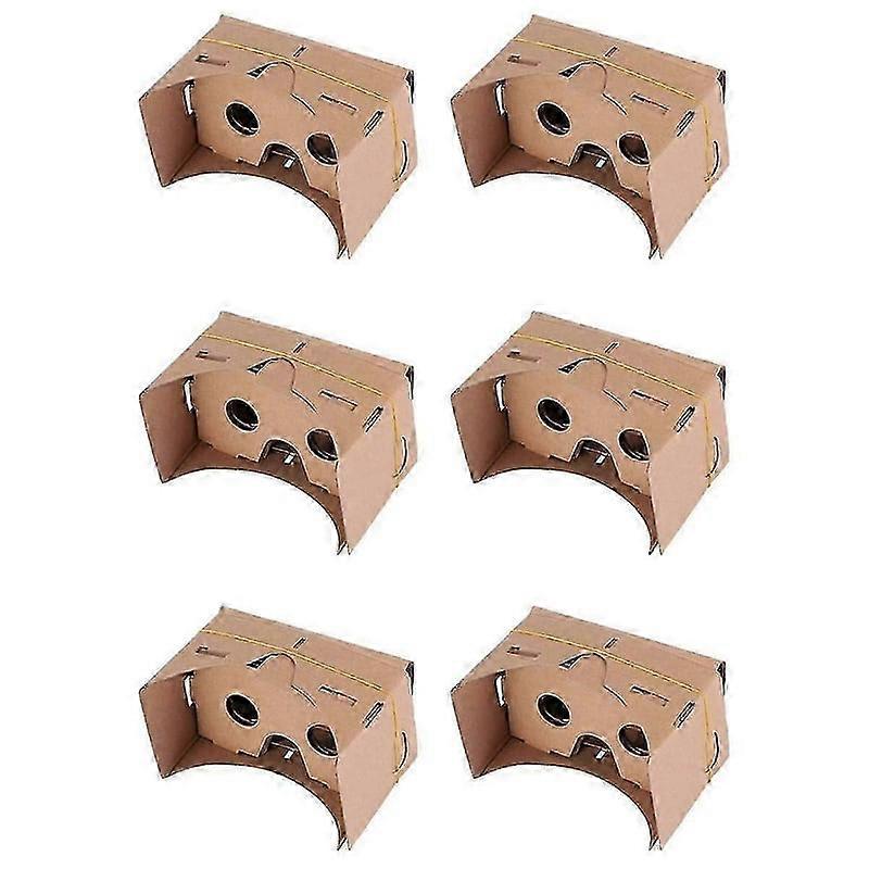 6pcs 6 polegadas DIY 3D VR óculos de realidade virtual hardboard para papelão