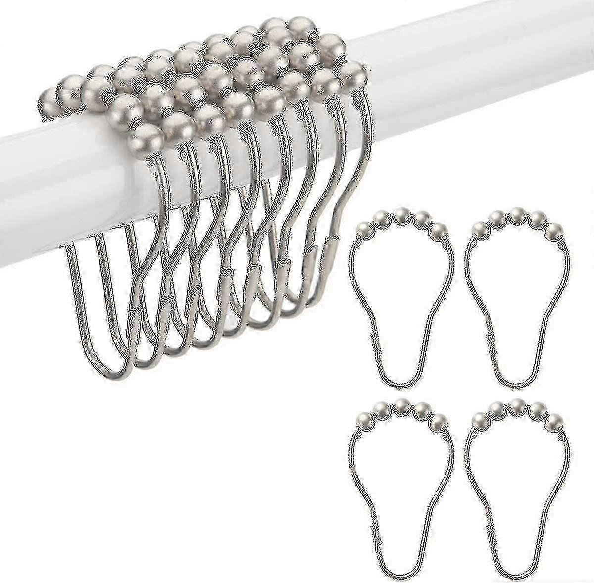 Rust-Resistant Smooth-Glide Metal Shower Hooks