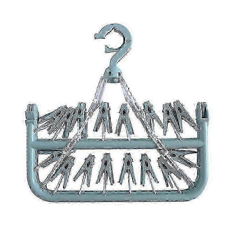 Foldable Sock Rack with 32 Clips and Drip Tray