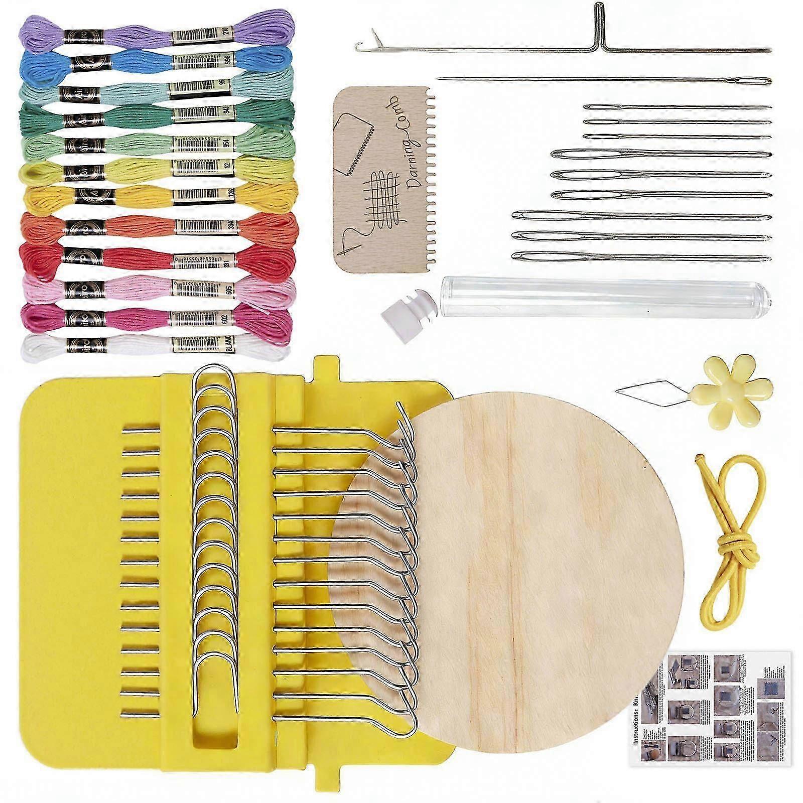 Portable Multicolor Weaving Knitting Tool for Home Sewing, Features Durable Metal Structure, Simple Operation, Suitable for Creative DIY Projects