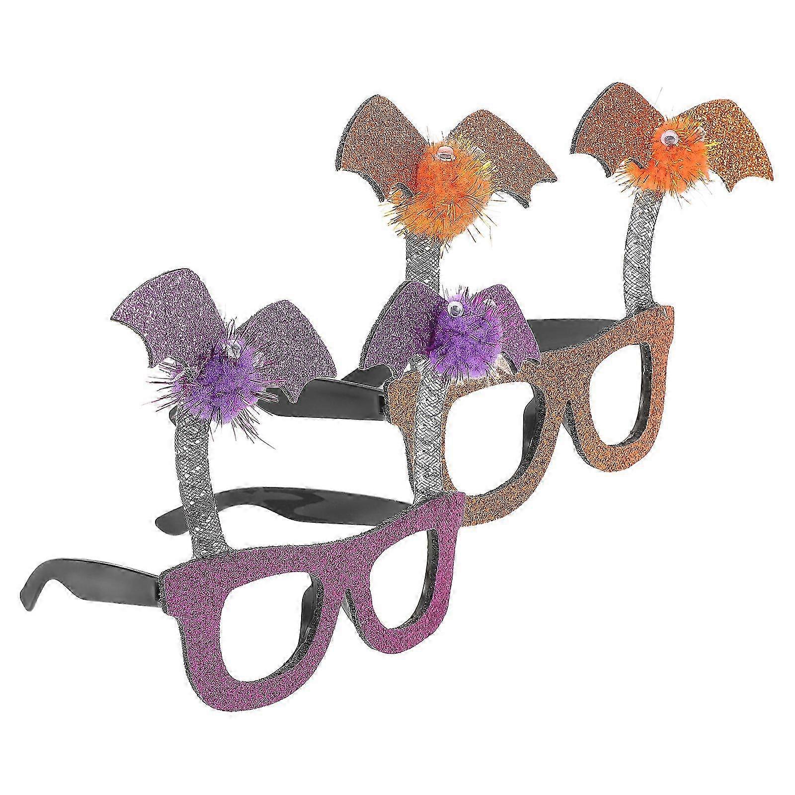 Halloween Party Glasses Bat Frames compatible with Decoration 2Pcs Assorted Color