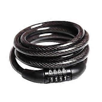 4 Number Combination Lock, Manganese Steel and ABS, High Security, Key-Free, for Bicycles and Motorcycles, Black, 1 Piece