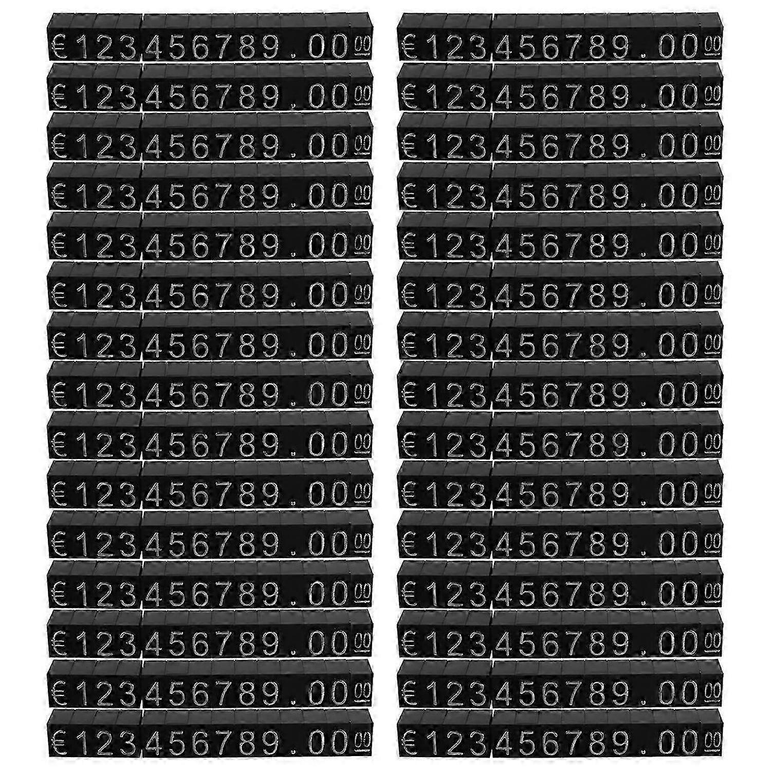 30Sets Plastic Cubes Display Tags Adjustable Number Stand Frame Label Shop