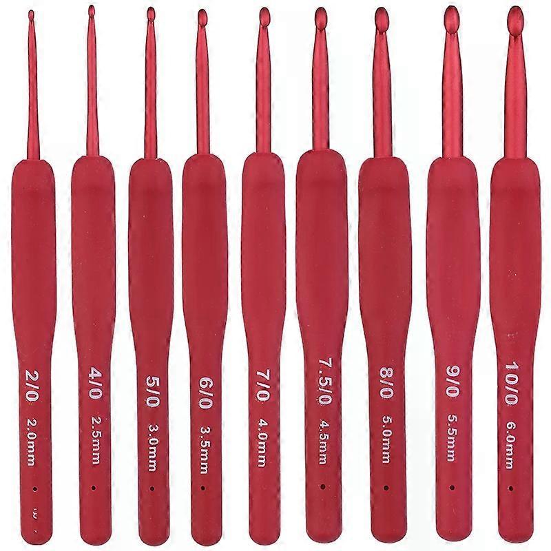 9PCS Ergonomic Aluminium Crochet Set