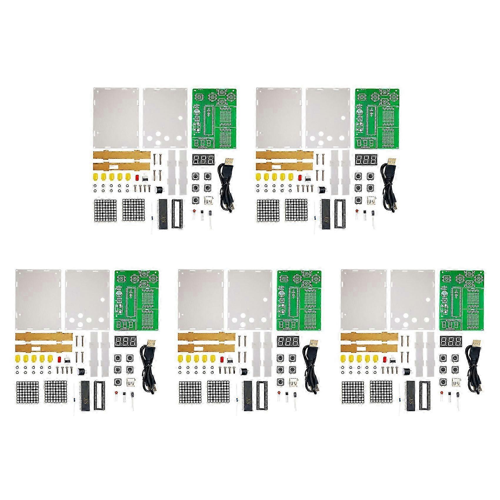 5X DIY Pixel Game Maker Kit Electronics DIY Soldering Project Practice Solder Learning Assembly with Shell