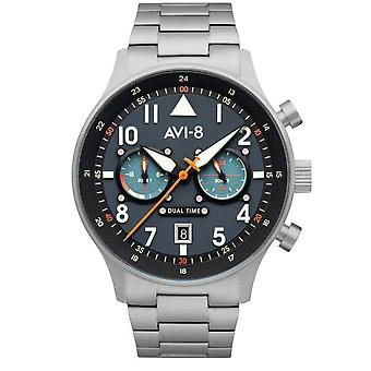 Hawker Hurricane, Zweizeit-Schildpatt, Gutsloh Japanischer Quarz Analog Man Uhr mit Edelstahlarmband AV-4088-22